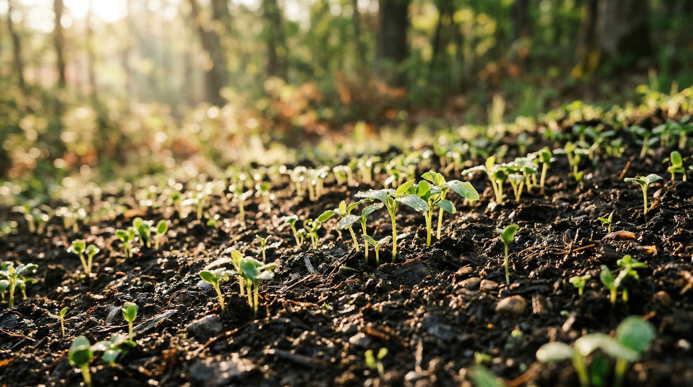 새싹이 흙에서 돋아나는 모습